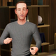 Mark Zuckerberg stretches his facial muscles in VR.